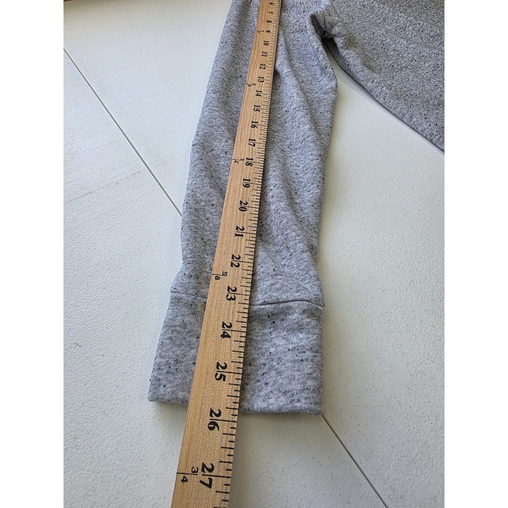 IZOD Womens Grey Marled Layered Plaid Hem Sweatshirt Side Tie Top Large - Picture 9 of 9